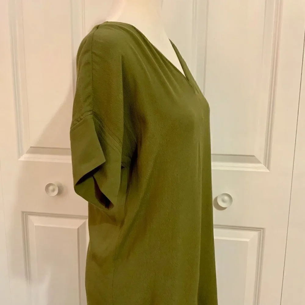 Madewell Olive Green Short Sleeve Novel Shift Dress XS